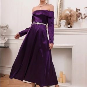 Purple Satin Dress